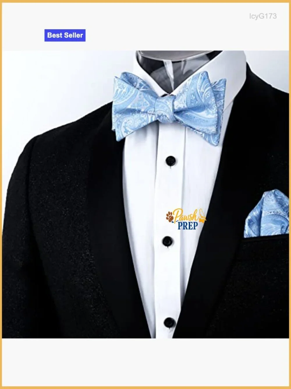 Men's Self-Tied Paisley Bow Tie Set with Pocket Square, 100% Polyester